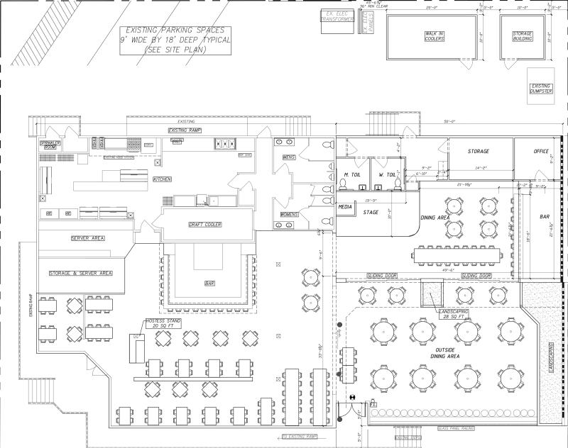 The proposed addition would enclose part of the outdoor area behind the patio and include four four-seat tables, a 20-seat table, a nine-seat bar, a new set of men’s and women’s bathrooms, a storage area and an office. The stage would be relocated to the new indoor dining area, which would connect to the outdoor patio via two sliding doors. TOWN OF DEWEY BEACH