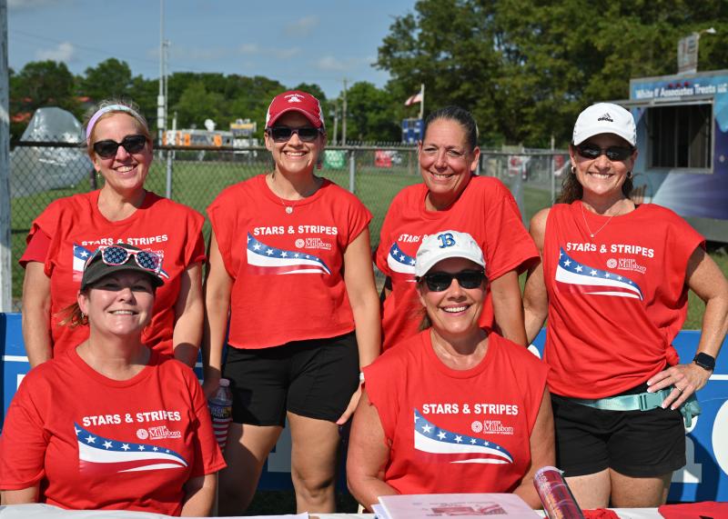 Representing the Greater Millsboro Chamber of Commerce in back are
(l-r) Nadine Timpanaro, Kim Benton, Shannon Schnabele and Lisa Sabelhaus. In front are Heather DeMarie and Anne Angel.