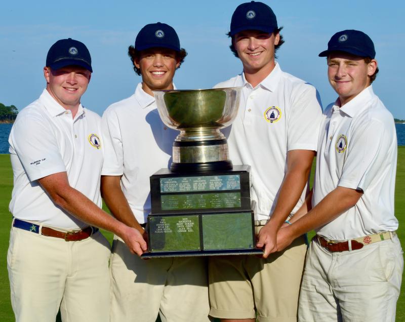 Rehoboth Beach Country Club hosted the Williamson Cup junior competition among 10 golf associations from the northeastern United States and two Canadian provinces, held Aug. 13 in a 36-hole team format. The winning team from Washington Metropolitan Golf Association comprises (l-r) Jack Hartman, Patrick Pritsios, Tommy Sharps and Oliver Clark. SUBMITTED PHOTO