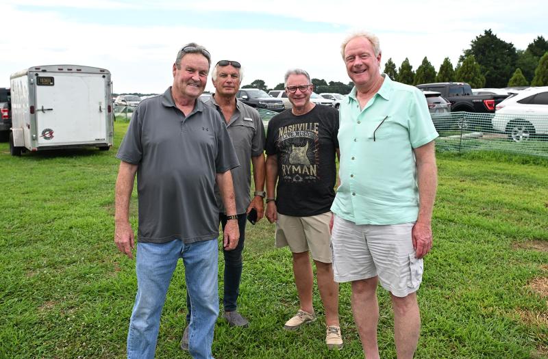 Friends hanging out at the event are (l-r) birthday boy Jack Legg, Greg Mack, Rob Foreman and Charlie Joseph.