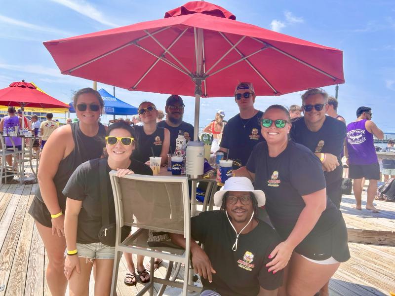 Team Nicola’s traveled from Lewes for the games. Gathered left and going around the table are Nicole Cipollone, Jordyn Virden, Heather Bradley, James Bradley, Conor Christie, Brendt Neustadter, Kristyn Pipher and Jimmy Brittingham.