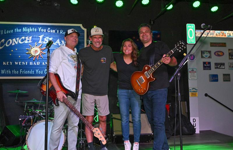 The original lineup of Electric Velvet are (l-r) Roger Hillis on bass, Dale Loeser on drums, Kristin Carmen on vocals and Anthony Carmen on guitar.