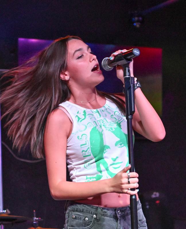 Stella Carmen, 15, makes guest appearances with her parents’ band. She sang “Still Into You” by Paramore.