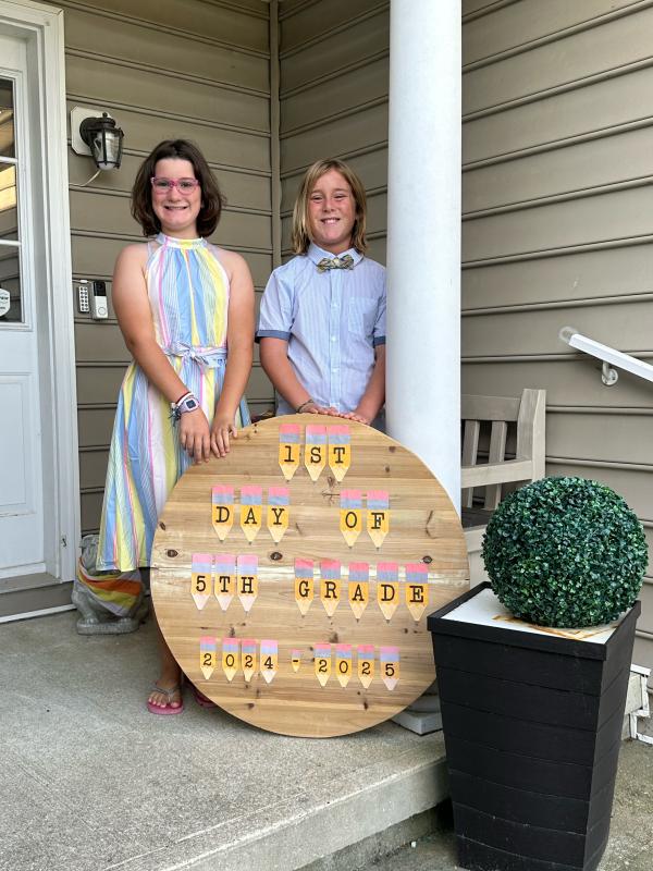 Fifth graders Abygail and Bouldin Kelley are headed to Milton Elementary for one more year. JESSICA KELLEY PHOTO