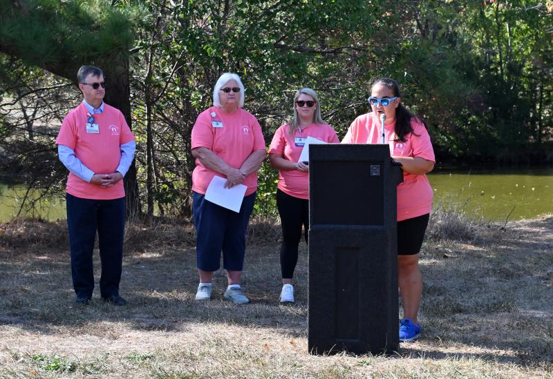 Ashley Collins reads the poem “A Walk to Remember” by Kathie Rataj Mayo. It is read during many walks across the United States.