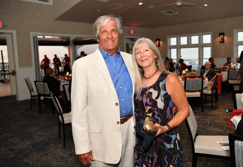 Arriving stylish for the event are Overfalls Foundation board member Dave Shook and his wife Jeanne.