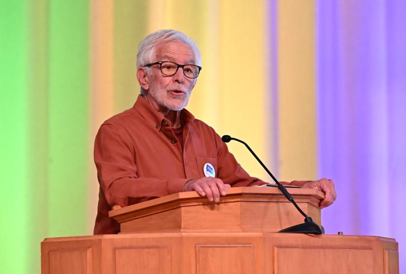 George Beckerman of the Tom Merton Interfaith Chapter reads “Love, Happiness and Peace: A Religious Responsibility and a Few Learnings” from Thomas Merton.