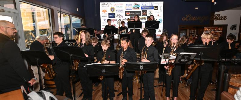 The Beacon Middle School jazz band took the stage first for the True Blue Jazz Youth Celebration at Bethany Blues Lewes.