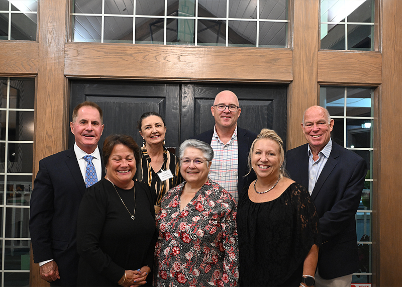 Attending Community Resource Center’s Building Bridges fundraiser are in back (l-r) Sussex County Councilman Mark Schaeffer; Nancy Alexander, director of the Community Resource Center; Sen. Russ Huxtable, D-Lewes; and former Rep. Pete Schwartzkopf, D-Rehoboth Beach. In front are Marti Garrett, board president of the Lewes-Rehoboth Association of Congregations; Beth Cohen, Community Resource Center president; and Brenda Kasprzewski, executive director of Lewes-Rehoboth Association of Congregations. TED PFIRRMANN PHOTOS