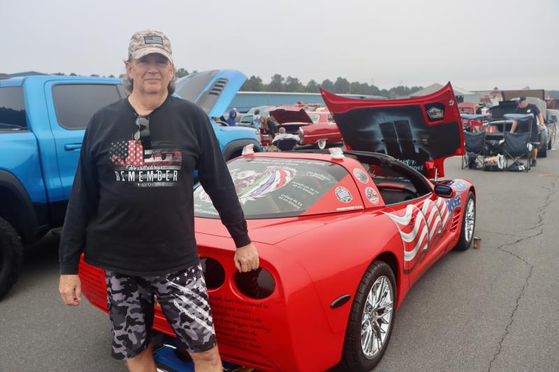 Bill Anderson brought his Corvette that is dedicated to the memory of those who were lost on 9/11. Anderson said he spent three months at Ground Zero after the attacks working to rebuild the grid. He later served as assistant secretary of the U.S. Air Force under President George W. Bush.