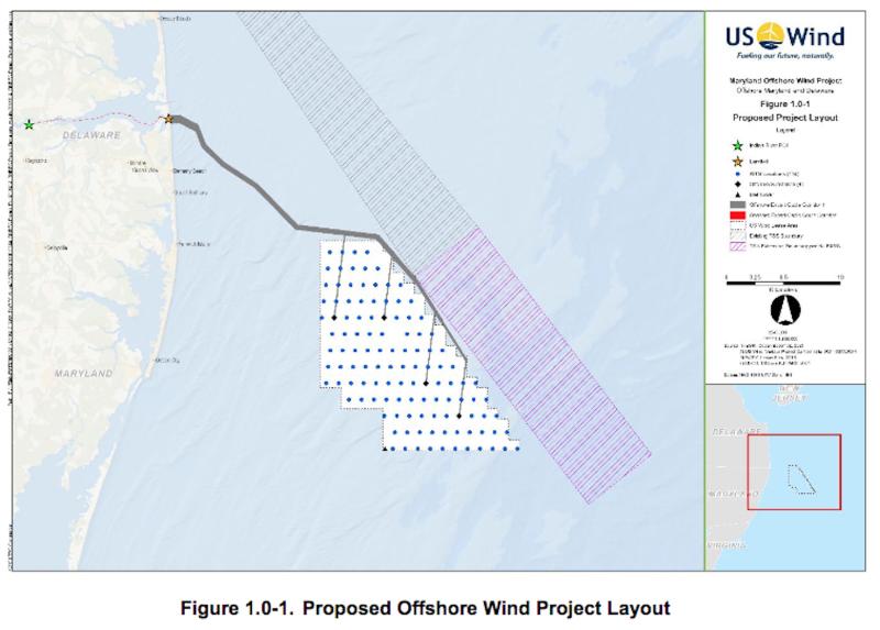 There have been a number of developments in US Wind’s proposed offshore wind project over the course of the past few weeks. As proposed, US Wind would install up to 121 turbines and connect to the power grid through a power substation next to the Indian River power plant near Millsboro. US WIND IMAGES