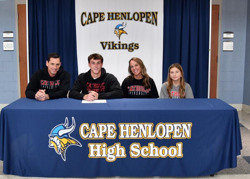 Jake Hutchison signed to play lacrosse at Catholic University of America. Shown are (l-r) Chris, Jake, Andrea and Jenna Hutchison.