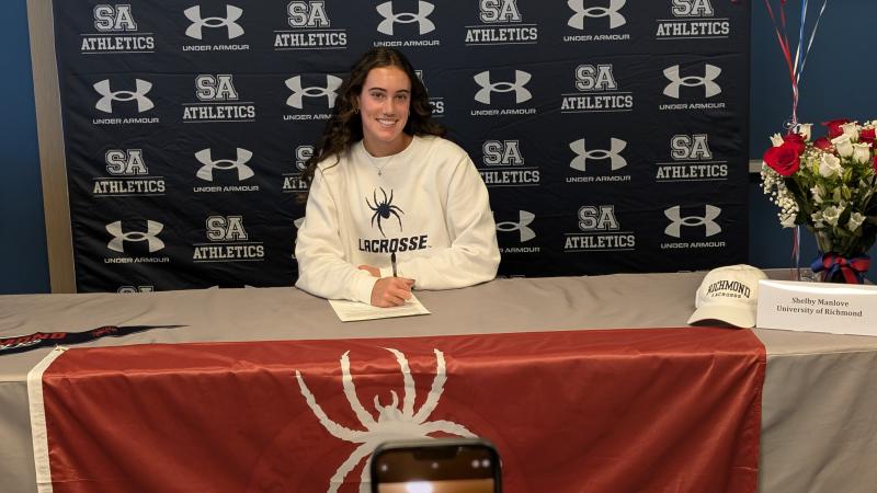 Trading in wings for legs, Shelby Manlove signs up to lax it up for the University of Richmond Spiders.