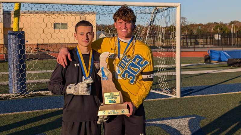 Sussex Academy keepers Austin Taylor, left, and C.J. Norton came through for their teammates when they needed the duo most.