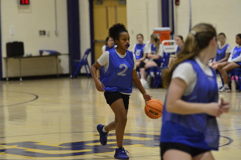 Seahawks coach Rayona Benson said London Hopkins really stood out in the Sussex Central scrimmage, flashing both playmaking and shooting skills.