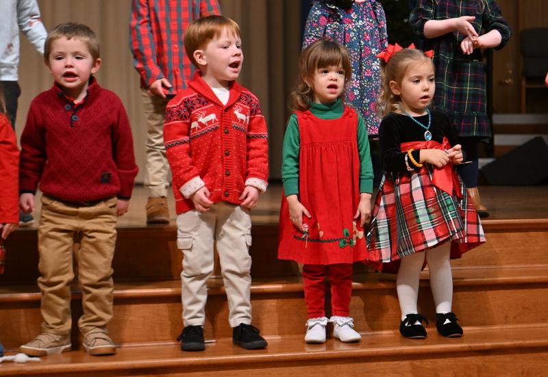 Performing “Bells on the Sleigh” with the Dolphin Class are (l-r) Lucas Krantz, John Morrison, Elise Gaeta and Chloe DiCanio.