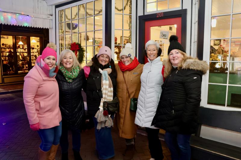 Before hitting stores and restaurants on Hospitality Night, this group meets in front of King’s Homemade Ice Cream every year. Shown are (l-r) Molly Lingo, Gail Mack, Karen Trupo, Jenny Barr, Patti Hocker and Linda Thomas.