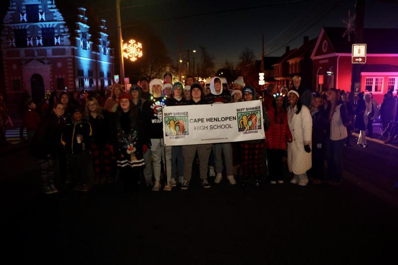 Cape Henlopen High School Best Buddies stop for a group photo. They won an honorable mention award from the judges.