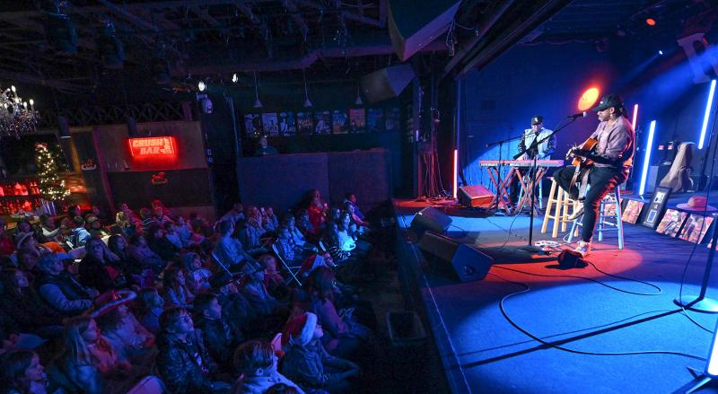 Jimmie Allen sings to the sold-out crowd at his annual Christmas concert to benefit Love Creek Elementary.