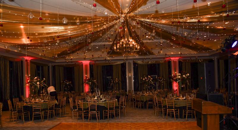 The Rehoboth Beach Country Club ballroom is beautifully decorated for the event.