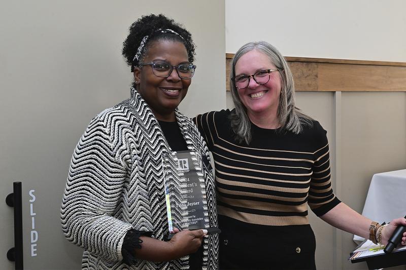 Trina Joyner, left, is the recipient of the 2024 President’s Award. She is shown with Adriane Gallagher, 2024 SCAOR president.
