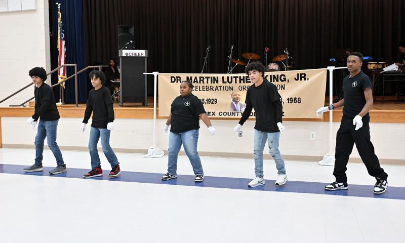 The Bethel AME Church Praise Dancers perform at the banquet. Shown are (l-r) Santana Messick, Cinorice Messick, Ava Griffin, Andrew Messick and Javen Savage.