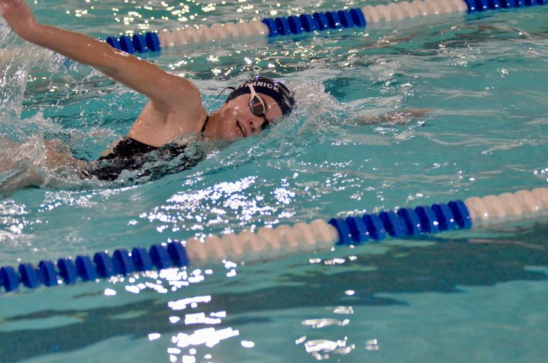 Seahawks junior Sarah Lester-Stranick returned to the pool for the first time since last year after transferring from Cape following her sophomore year. Unfortunately, she was denied post-season eligibility by the DIAA.
