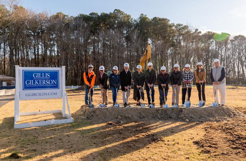 Freeman Arts Pavilion permanent stage groundbreaking attendees shown are (l-r) Gillis Gilkerson representatives Dale Reinhold, superintendent; Tyler Barnes, president; Robin Steininger, project manager; and Dwight Miller, project executive; Michelle Freeman, Joshua M. Freeman Foundation board of directors president and chair; and Freeman Arts Pavilion officials Mike Wigley and John Tiberi, board members; Darren Silvis, development director; Melissa Rizer, development assistant; Katie Redmond, deputy director and general manager; and John Kogler, facilities director. SUBMITTED PHOTO