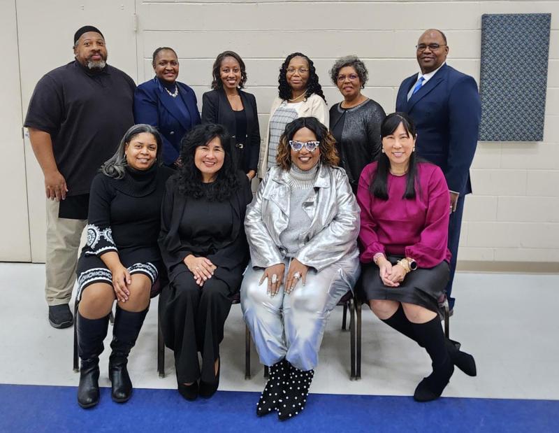 The DSEA had union leadership and local leaders from the union's Ethnic Minority Affairs Committee (EMAC) in attendance to celebrate the legacy of Dr. King who was a supporter of labor unions and worker's rights. Shown are (standing l-r) Manuel Davis, Karen Maull, Ashley Lockwood, Gail Jones, Sonia Everson, and Jerome Foster and (sitting l-r) Stephanie Collick, Lisa Williams, Alisha Broughton and Gloria Ho. SUBMITTED PHOTO