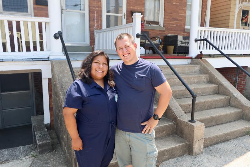 Sarah Prieto, left, and Stephen Matthews at their home at 405 Savannah Road last summer. The couple wants to open a dog grooming business in their basement. The Lewes Planning Commission’s Home Occupation Subcommittee has finished a draft ordinance that would categorize home-based businesses and create an administrative process for approval. BILL SHULL PHOTO