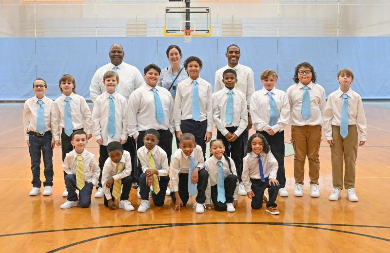 Guests at the game were the Guys with Ties group. They offer a data-driven approach to behavioral intervention. The goal of the program is to grow young boys into gentlemen by teaching them the skills to be successful in society. The boys dress to impress, and they work together as a brotherhood to build skills focused on self-respect, self-reflection and self-confidence.