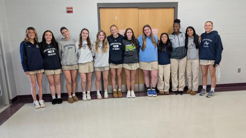 Family is a word often heard in the halls and athletic facilities of Sussex Academy. Among those family members are (l-r) Emma Campbell, Madison Jones, Sienna Serpico, Savannah Montgomery, Carson Gesuero, Addison McKay, Brianna Sordi, Emma Mullen, Natalie Roblero, Jenica Jean-Louis, Ashley Alvarez and Emiley Bisaha.