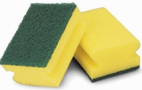 Using a scrubby sponge for cleaning club grips helps remove accumulated grime and improve their performance.