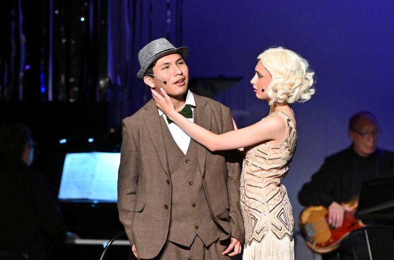 Eric Cespedes (Amos Hart) and Daphne Mock (Roxie Hart) share a sensitive moment during the performance.