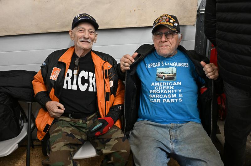 Friends and veterans Ed Sched, left, and Mike Balsamy served together on the USS Kaskaskia from 1966-70 and have been best friends since.