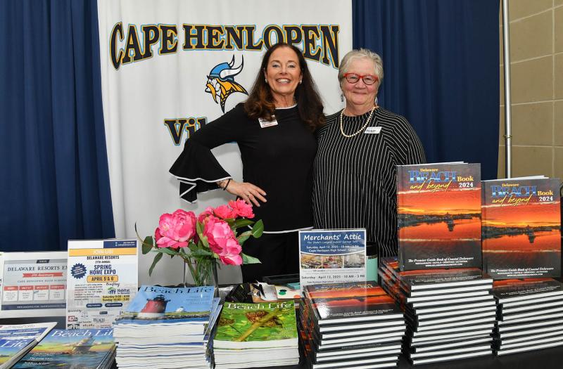 Delaware Resorts Expos founder Kathy Benson, left, stands with Delaware Beach Book founder Becky Carney.