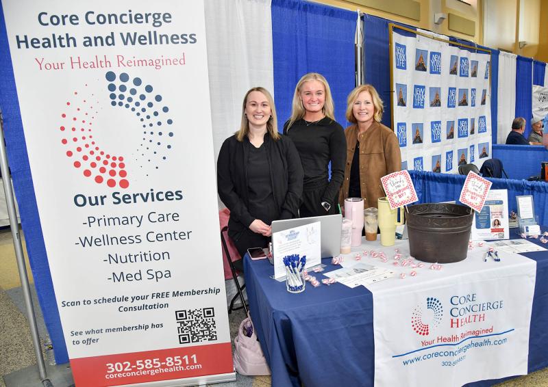 Core Concierge Health & Wellness is represented by (l-r) Brittany West, Cassidy Markel and Carol Ayers.
