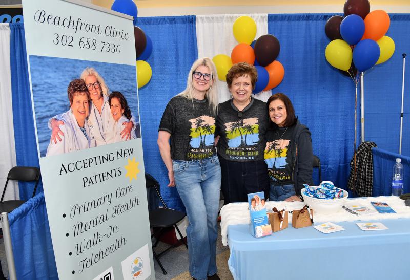 Representing Beachfront Internal Medicine & Mental Health Clinic are (l-r) Joanna Robertson DNP, FNP, PMHNP; Pat Greg RN; and Michele Banks.