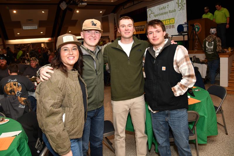Having some fellowship before dinner are (l-r) Kerri Wiggins, Luke Crouch, Justin Marsh and Jackson Isaacs.