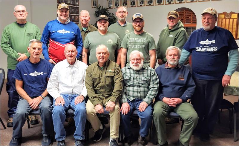 Elks and Project Healing Waters Fly Fishing members shown are in back (l-r) Patrick McCoy, Josh Smith, Tim O’Connor, Sean Goward, Lenny Kosicki, David White, Mike Nichols and Bernie Stasko. In front are Mark DiDonato; Robert Trafton, Elks Veterans Committee chair; James DiDonato, Dover program lead for Project Healing Waters; Joe Helby; and Kevin Barnes. Not pictured are Bill Alexander, Thomas McGill, Rob Copper, Lou Faraone, James Hansen, James Tepfenhart, Ruben Ortiz, Duke Hacker, Joe Whitten and Joel Harris. SUBMITTED PHOTOS
