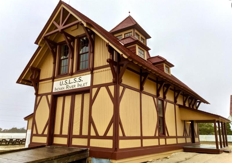 The Indian River Life-Saving Station has been restored and outfitted with equipment used by surfmen. It’s been in the same location – now Delaware Seashore State Park – since it was moved away from the shoreline. PHOTO COURTESY OF CORRINE LITZENBERG