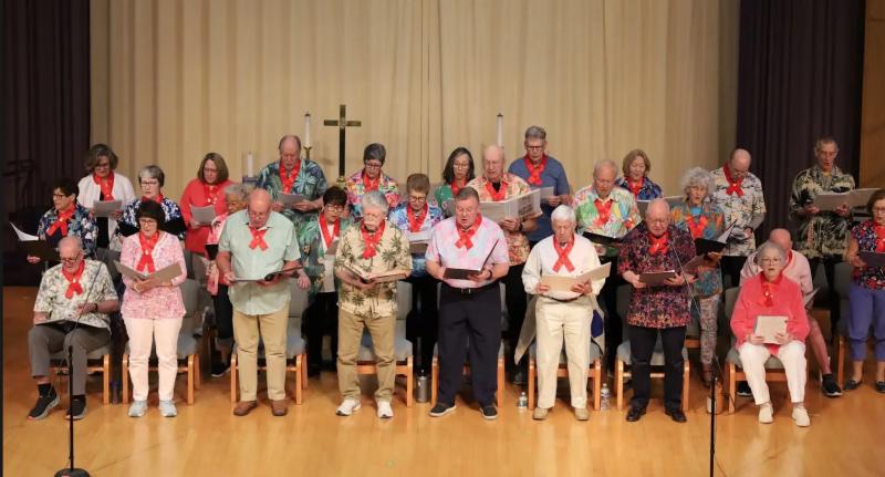 Parkinson’s Education and Support Group of Sussex County chorus members shown are in back (l-r) Nancy Laplante, Mary Jo Mankin, Mark Mankin, Debbie Temple, Ann Morace, Joe Morace, Denise Demback, Dave Muto and Rick Uniatowski. In the middle are Rose Verona, Sara Towers, Sharon Bembry, Anita Burney, Ellen Coppley, Jack Coppley, Jon Bartels, Pat Bartels, Jim Holdridge and Jan West. In front are Paul Beck, Pam Beck, Dave Schramm, Greg Grim, Bob Kirby, Nick Sordi, Don West and Sharon Culley. SUBMITTED PHOTO