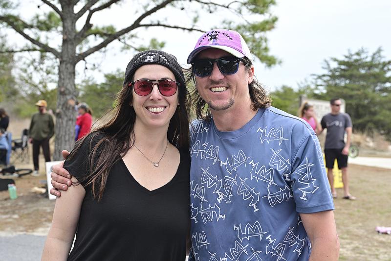 Skate the Cape 10 organizer Rob Wheeler pauses for a photo with his wife Kim Napolitano during the event at Cape Henlopen State Park.