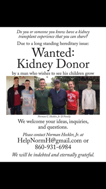 This was the flyer that grabbed the attention of CK Allen and made her want to donate her kidney to Norman Heckler Jr., even though she did not know him at all.