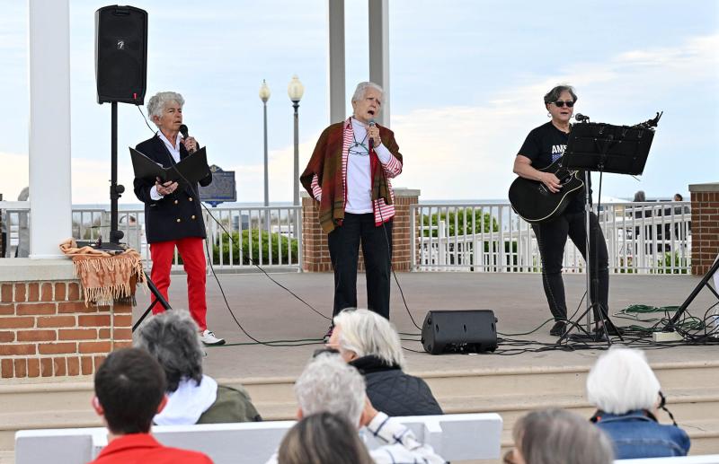 Singing the song “I’m Already Home” by Tim McGraw are (l-r) Jeri Berc, Ruth Lamothe and Patty DiModugno.