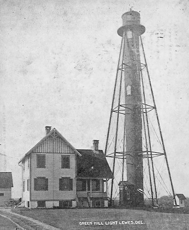 The Green Hill Light once stood at the end of Pilottown Road. This area is now completely overgrown with limited access. SOURCE: U.S. LIGHTHOUSE SERVICE