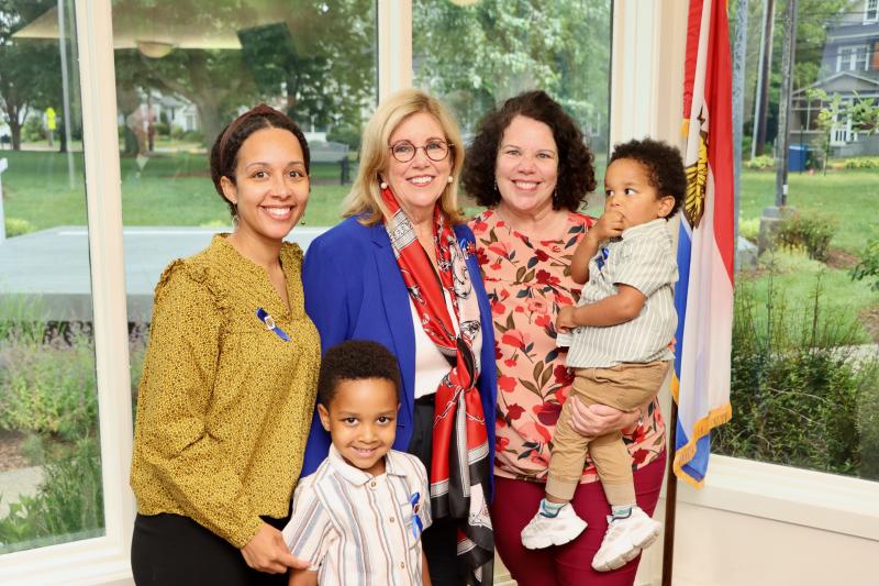 Mayor Amy Marasco welcomed many of her family members to the ceremony. She said she has more than 130 great-nieces and -nephews. Shown are (l-r) Amber Walton, great-niece; Mayor Amy Marasco; Emily Marasco, niece holding her grandson, Gio Taylor; and Onyx Taylor, front, great-great-nephew.