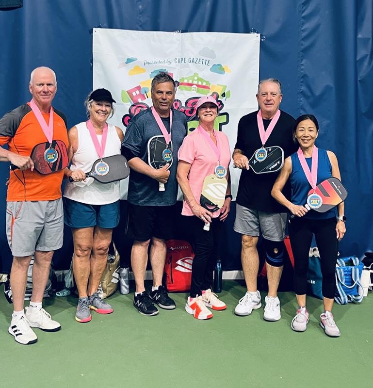 In Saturday’s mixed doubles 3.0 50+ play, Phil Lertora and Maribeth Dockety took home gold, while Rita Magness and Mark Baillargeon won silver, and Mike Early and Susan Merriken won bronze.