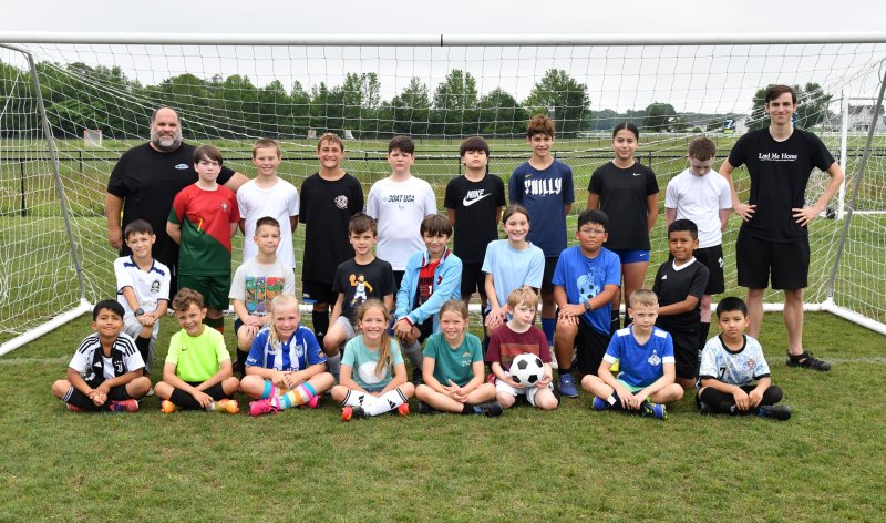 The Delmarva Rush June 16-20 campers include in back (l-r) coach Jeremy Hurd, Wyatt Hertiage, Jack Deptula, Mark Gleysteen, Maddox Dobson, Dylan McDaniel, Blake Pernat, Erica Mcdaniel, Jacob Stanley and coach James Blair. In middle are Benjamin Boyton, Jack Davis, Luke Pernat, Mateo DiSalvo, Emery Angelis, Ezio Montero and Andres Gonzalez Lopez. In front are Theo Lopez, Benning Willis, McKenna Lunden, Tatum Dobson, Vae Caruthers, Layne Smolik, Jaxon Turansky and Leorandro Ramirez. DAN COOK PHOTOS