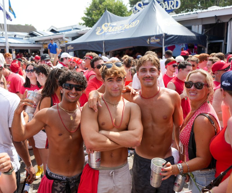 A group of friends enjoys The Starboard. Shown are (l-r) Luca Famularo, Nick Erni, Beau Severn and Peyton Weaver.